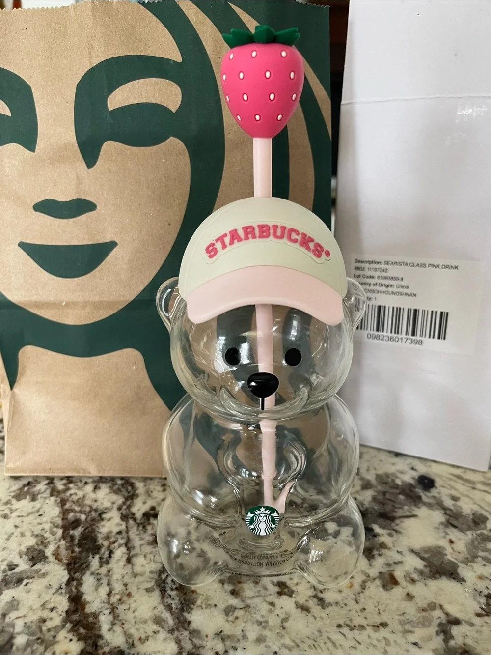 New Starbucks Clear Bear Tumbler with Pink Strawberry Straw 07/13/26 launch day